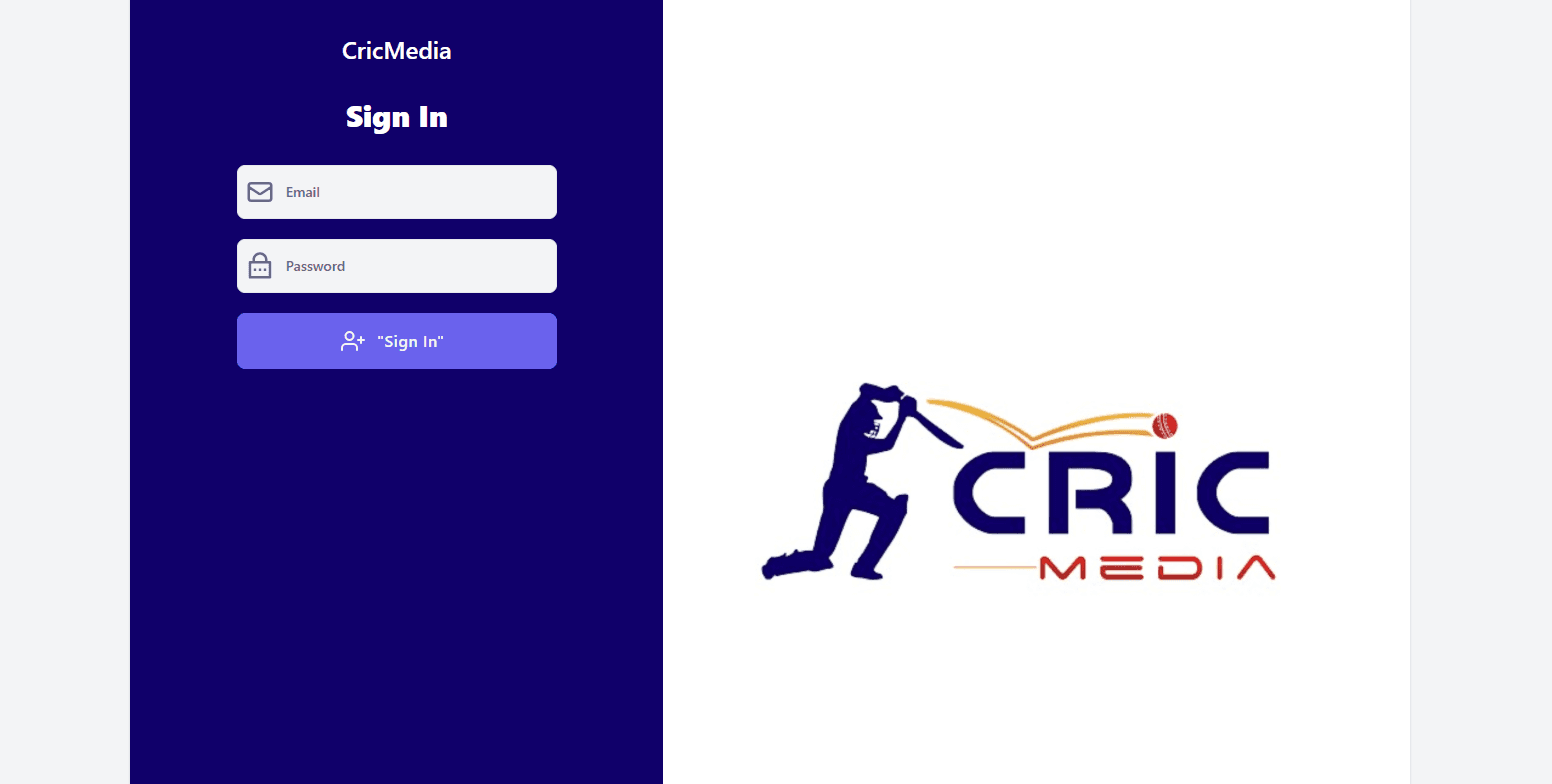 Cric Media - Web Application project by Softzena
