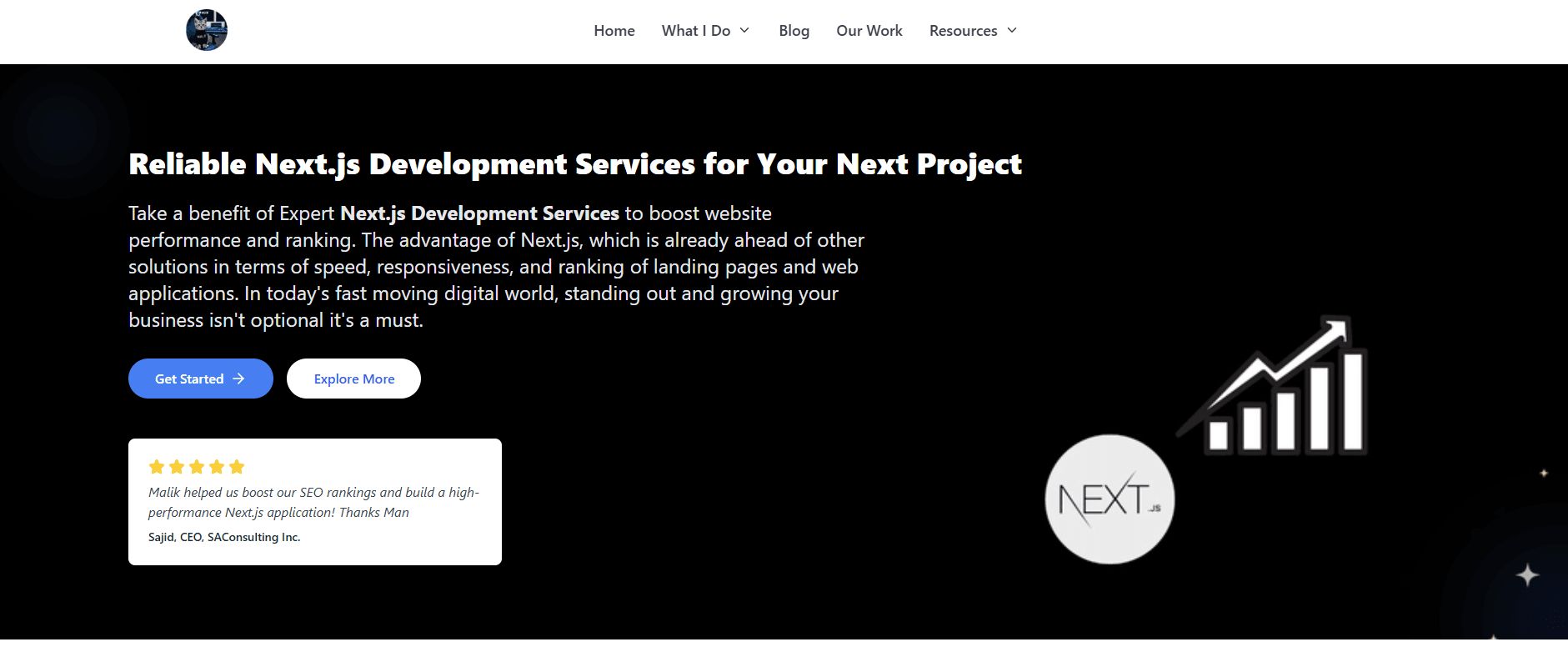 Malik Next - Web Development project by Softzena