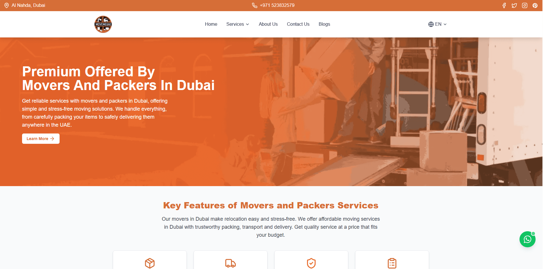 Move Me UAE - Web Design project by Softzena