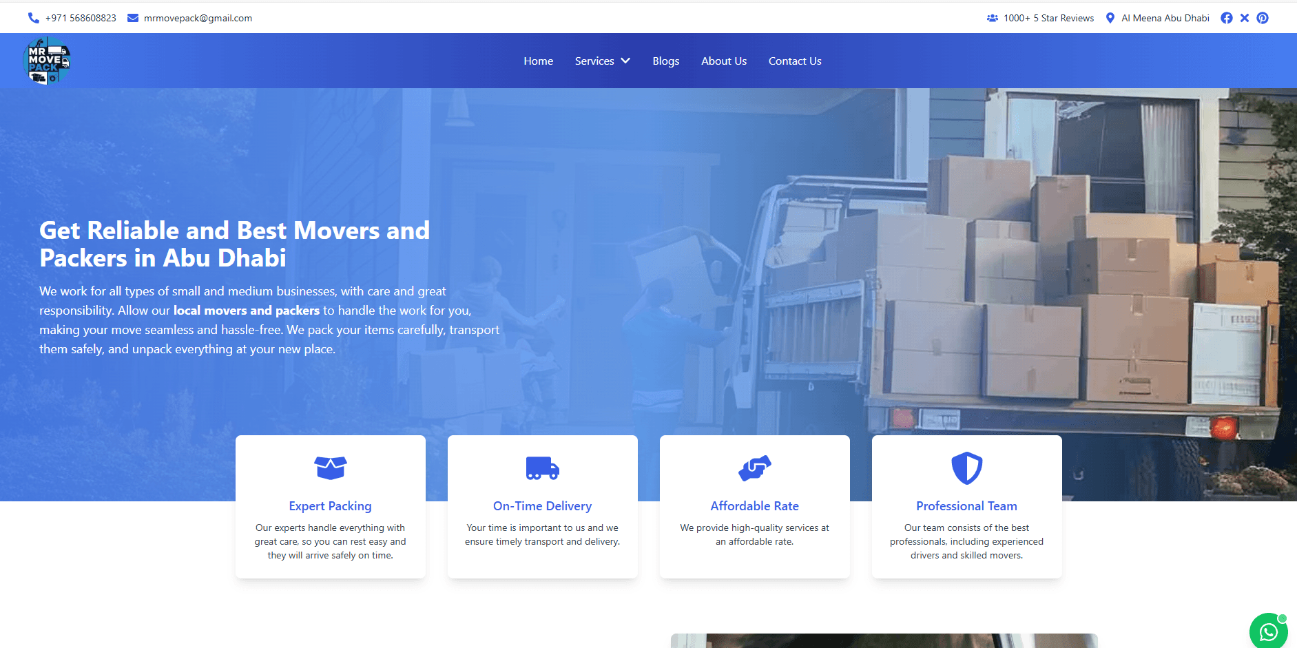 Mr Move Pack - Web Development project by Softzena